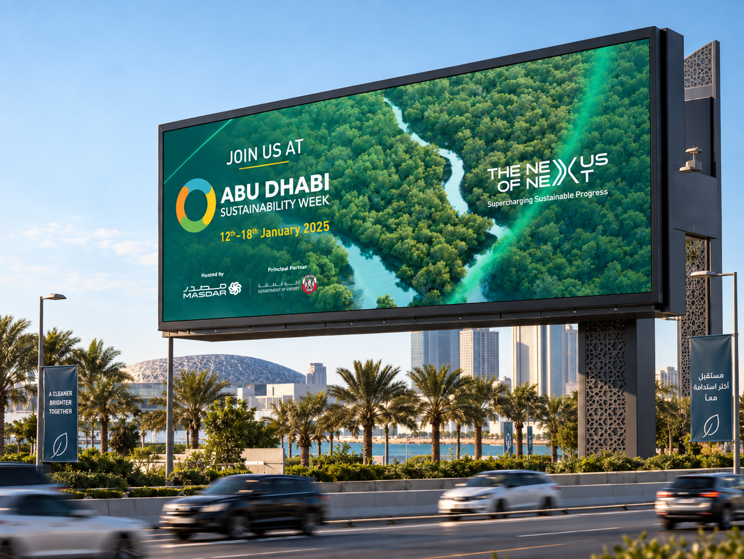 ADSW forest campaign on an outdoor billboard