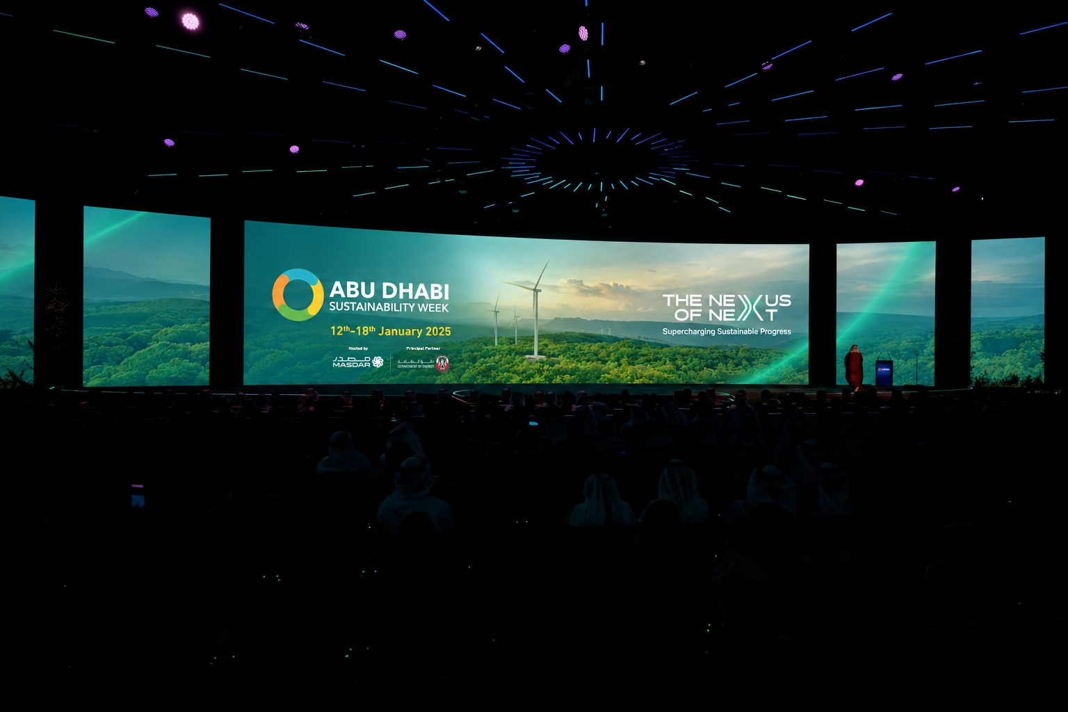 ADSW 2025 campaign visualisation across the main stage screens