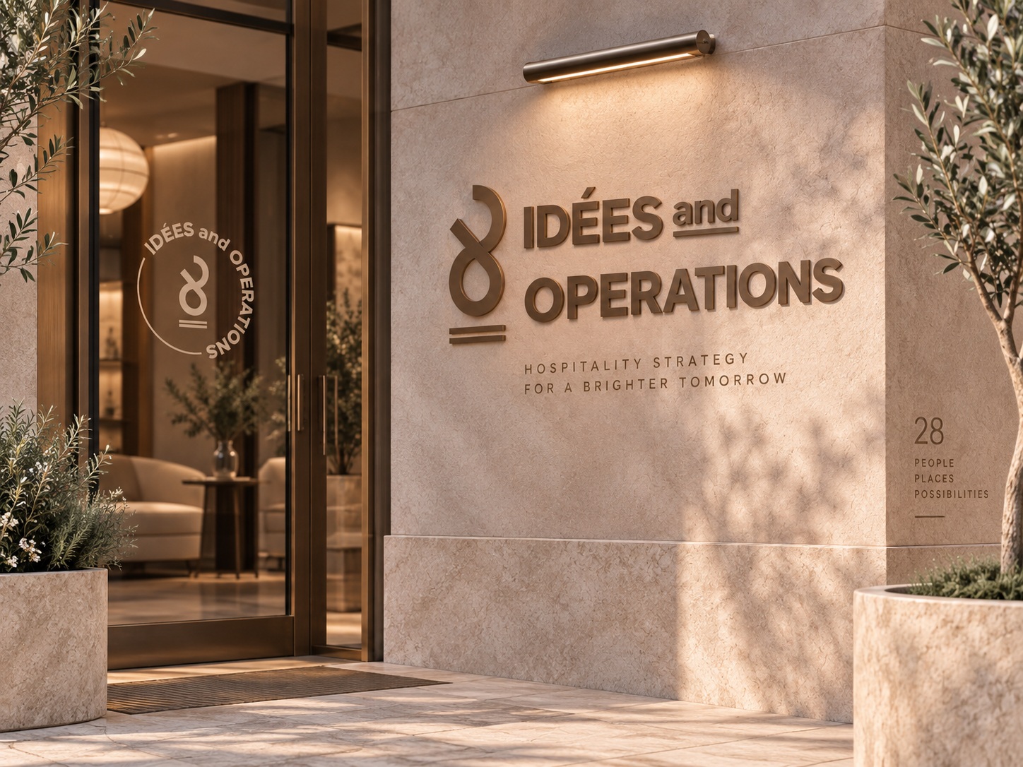 IDÉES and OPERATIONS dimensional entrance signage