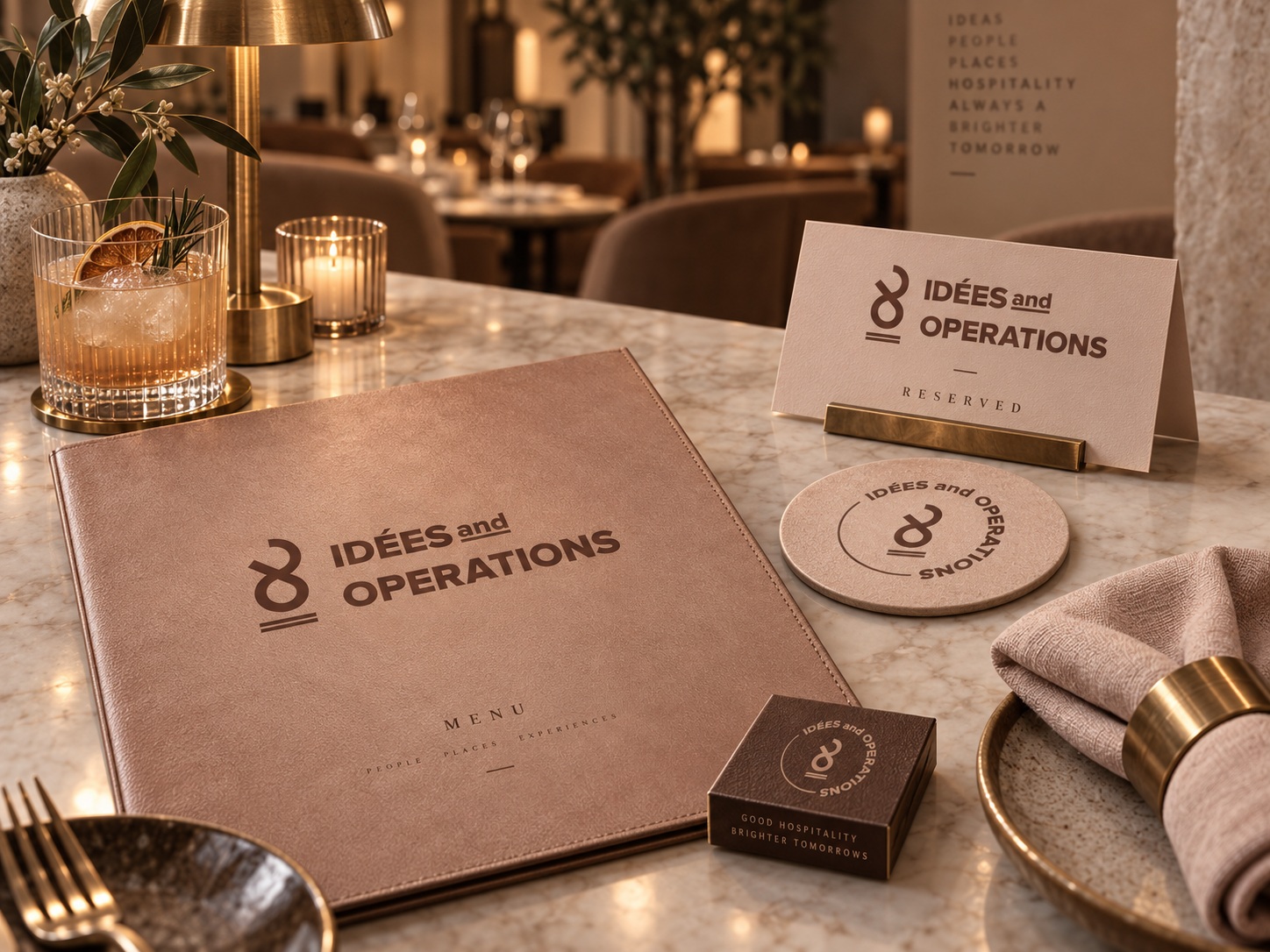 Restaurant menu and table stationery concept