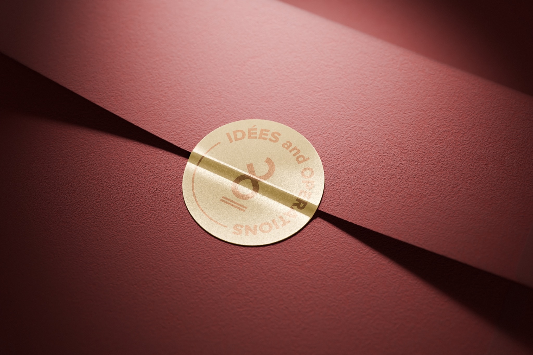 Gold identity seal on an envelope