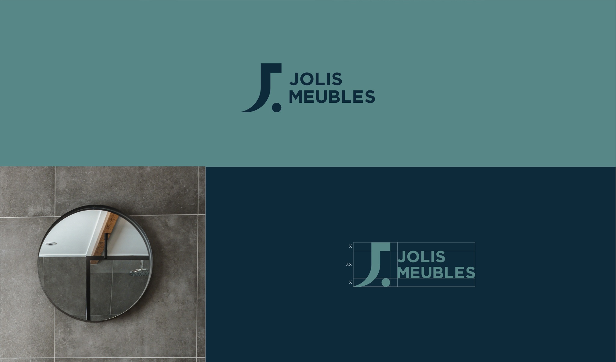 Jolis Meubles logo and colour applications